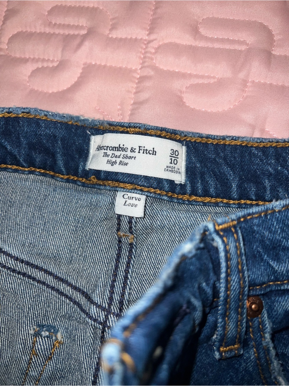 Abercrombie & Fitch Dark Blue Denim Cutoff Shorts - Picture 2 of 4